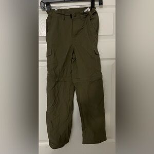 LL Bean Youth Convertible Cargo Pants/Shorts 502124 Size 10 Nylon RipStop Green